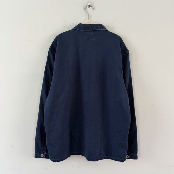 NWT RRL Double RL Indigo Herringbone Twill Overshirt Chore Mens Jacket - Picture 4 of 7